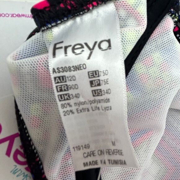 NWT Freya Byzantine Bikini 2 Piece Set Underwire Top & Bottom Colorful Geo 34D M - Picture 7 of 14
